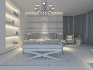 stylish european bedroom 1873 3D Model