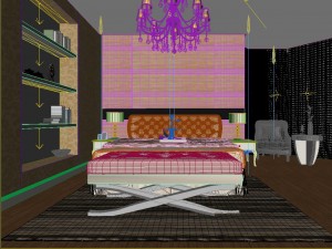 stylish european bedroom 1873 3D Model