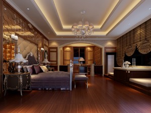 stylish european bedroom 1874 Model 3D