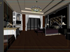 stylish european bedroom 1874 3D Model