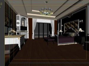 stylish european bedroom 1874 3D Model