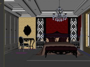 stylish european bedroom 1875 3D Модель