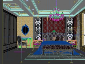 stylish european bedroom 1875 3D Модель