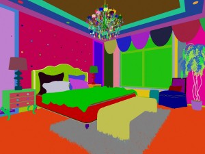stylish european bedroom 1878 Model 3D