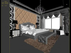 stylish european bedroom 1878 3D Model