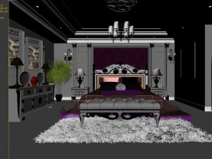 stylish european bedroom 1879 3D Model