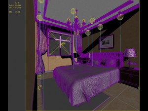 stylish european bedroom 1880 3D 模型