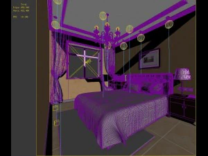 stylish european bedroom 1880 3D Model