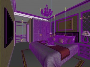 stylish european bedroom 1881 3D Model