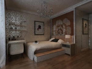 stylish european bedroom 1882 3D Model