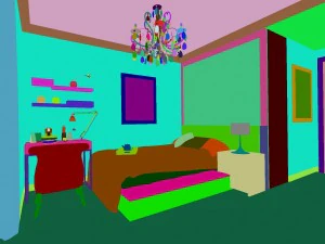 stylish european bedroom 1882 3D Model