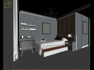 stylish european bedroom 1882 3D Model