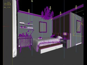 stylish european bedroom 1882 3D Model