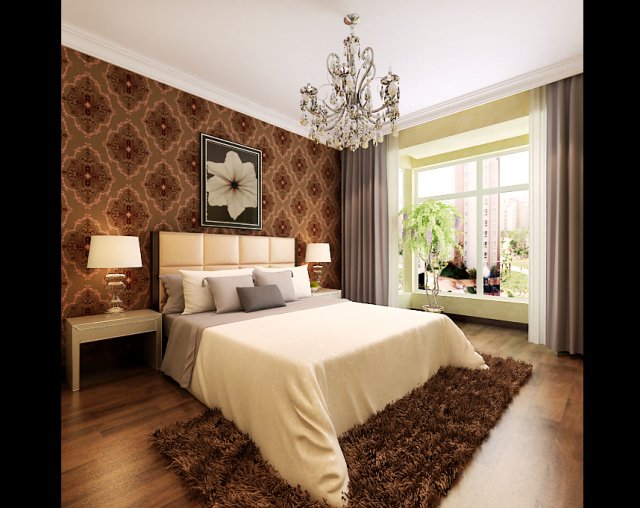stylish european bedroom 1883 3D Model .c4d .max .obj .3ds .fbx .stl .blend 