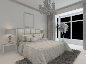 stylish european bedroom 1883 3D Model