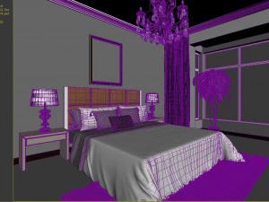 stylish european bedroom 1883 3D Model