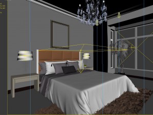 stylish european bedroom 1883 3D Model