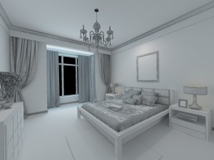 stylish european bedroom 1885 Model 3D