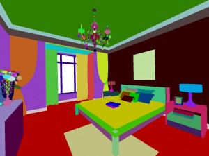 stylish european bedroom 1885 Model 3D