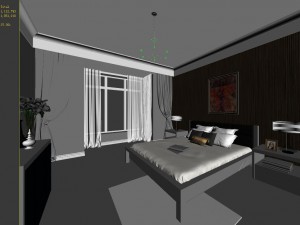 stylish european bedroom 1885 Model 3D