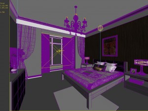 stylish european bedroom 1885 Model 3D