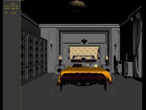 stylish european bedroom 1886 3D मॉडल