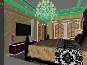 stylish european bedroom 1887 3D Model