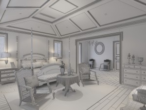 stylish european bedroom 1889 3D Model