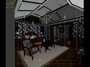 stylish european bedroom 1889 3D Model
