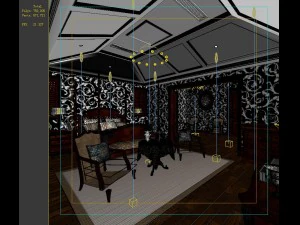 stylish european bedroom 1889 3D Model