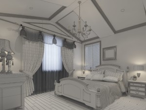 stylish european bedroom 1890 3D Model