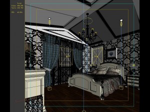 stylish european bedroom 1890 3D Model