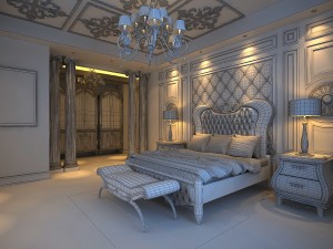 stylish european bedroom 1891 3D Model