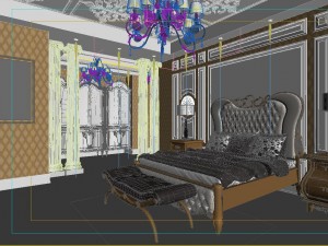 stylish european bedroom 1891 3D Model