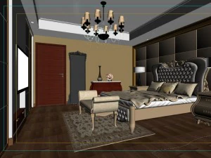 stylish european bedroom 1892 3D Model