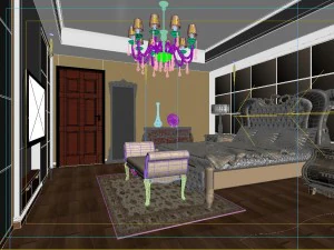 stylish european bedroom 1892 3D Model