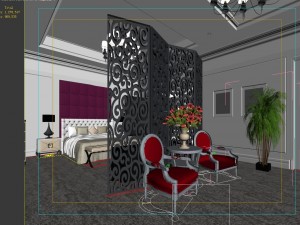 stylish european bedroom 1893 3D Model