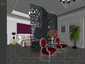 stylish european bedroom 1893 3D Model
