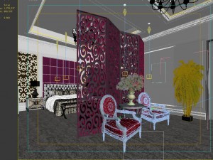 stylish european bedroom 1893 3D Model