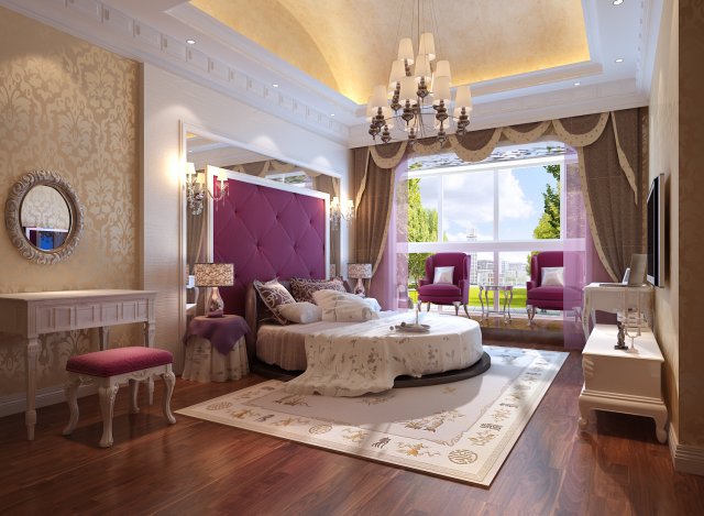 stylish european bedroom 1894 Modelo 3D .c4d .max .obj .3ds .fbx .stl .blend 