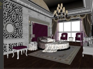 stylish european bedroom 1894 Modelo 3D