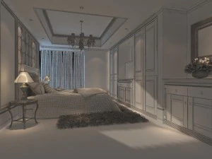 stylish european bedroom 1895 3D Model