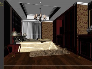 stylish european bedroom 1895 3D मॉडल