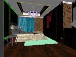stylish european bedroom 1895 3D Model