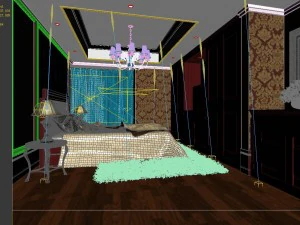 stylish european bedroom 1895 3D Model