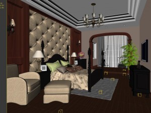 stylish european bedroom 1896 3D Модель