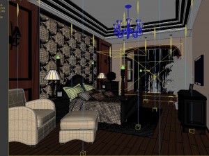 stylish european bedroom 1896 3D Модель
