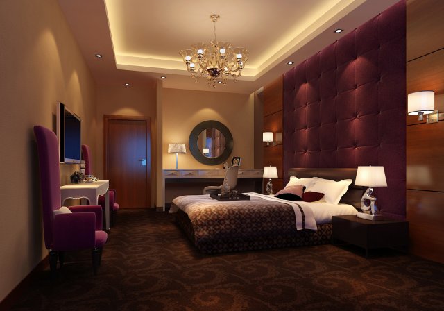 stylish european bedroom 1897 3D Model .c4d .max .obj .3ds .fbx .stl .blend