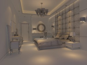 stylish european bedroom 1897 3D Model