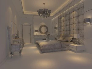 stylish european bedroom 1897 3D Model